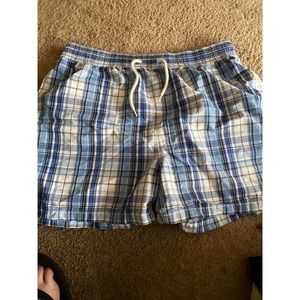 Polo ralph lauren blue striped swim trunks XL